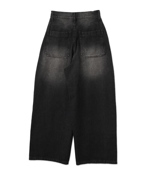 WEGO（ウィゴー）の「WEGO/【25年春夏新作】ヴィンテージウォッシュダブルニーバギーパンツ（デニムパンツ・レディース・ブラック/ダークブルー・SMALL/MEDIUM）」の14枚目の写真