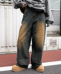 WEGO | WEGO/【24年秋冬新作】ヴィンテージウォッシュダブルニーバギーパンツ(デニムパンツ)