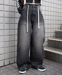 WEGO | WEGO/【25年春夏新作】ヴィンテージウォッシュダブルニーバギーパンツ(デニムパンツ)