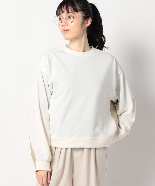 Grand PARK(グランドパーク)の「ナイロンドッキングスウェット(Tシャツ/カットソー・レディース・ベージュ/グレー/ライトグレー・FREE)」の3枚目の写真