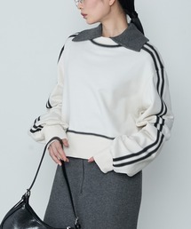 le ELMi | Spray color sporty double-line sweatshirt / スプレーカラースポーティダブルラインスウェット(スウェット)