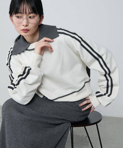 ダブルアールエル★美品★ブザムシャツ★ラウンドカラー★アイボリー×ブルー系 ワイシャツ 花柄 草木、ボタニカル ペイズリー ブルー ジャ