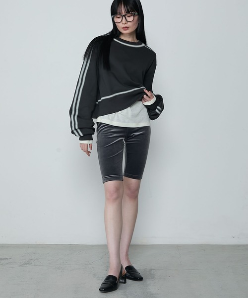 le ELMi（ルエルミ）の「Spray color sporty double-line sweatshirt / スプレーカラースポーティダブルラインスウェット（スウェット・レディース・アイボリー/ブラウン/チャコールグレー・FREE）」の22枚目の写真