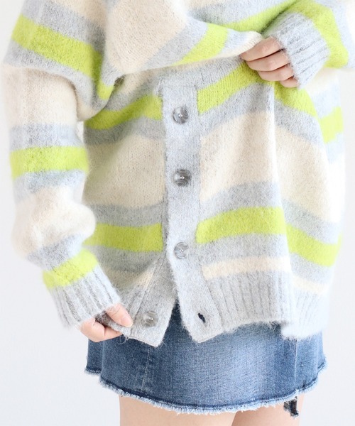 cepo(セポ)の「ミックスカラーボーダーニットチュニック(チュニック・レディース・オフホワイト/サックスブルー/ブラウン・M)」の6枚目の写真