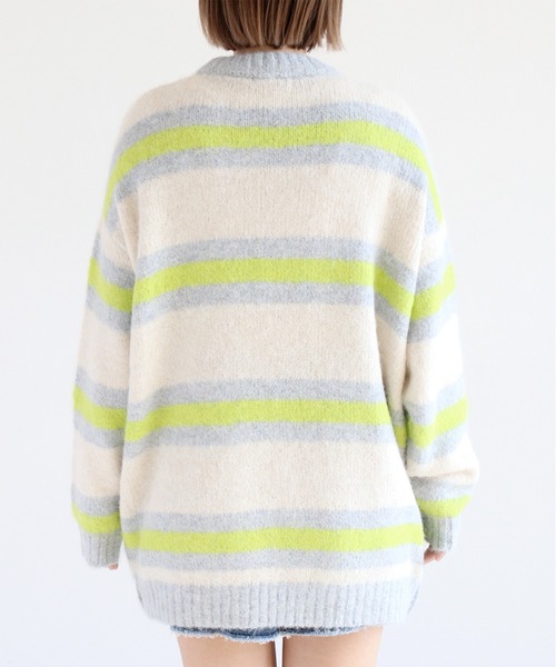 cepo(セポ)の「ミックスカラーボーダーニットチュニック(チュニック・レディース・オフホワイト/サックスブルー/ブラウン・M)」の8枚目の写真