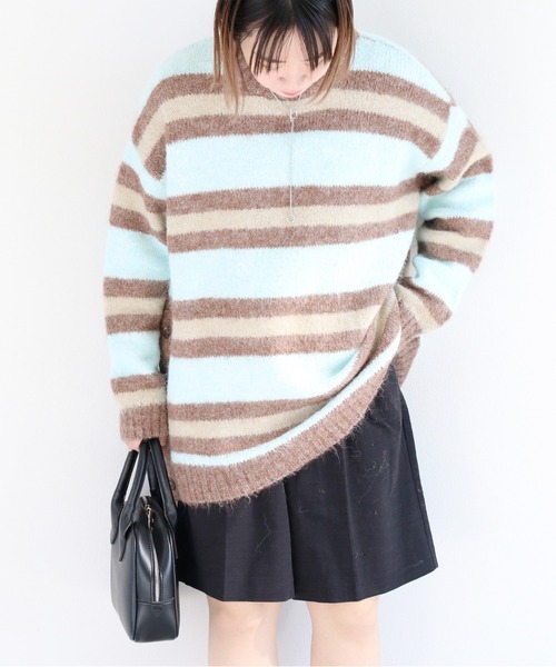 cepo(セポ)の「ミックスカラーボーダーニットチュニック(チュニック・レディース・オフホワイト/サックスブルー/ブラウン・M)」の9枚目の写真