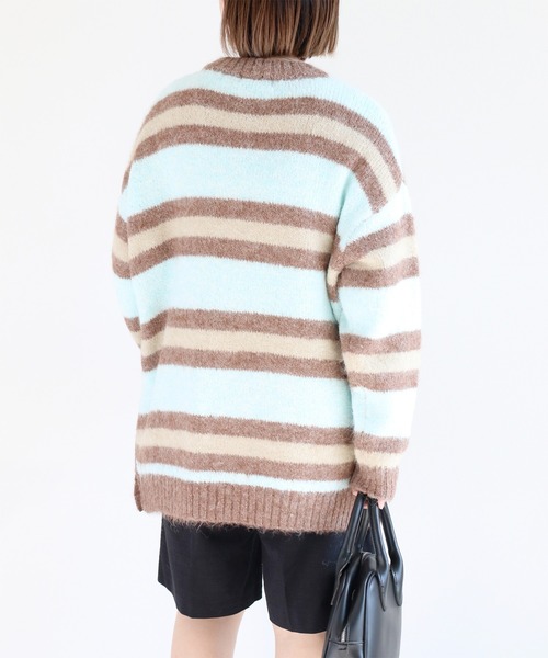 cepo(セポ)の「ミックスカラーボーダーニットチュニック(チュニック・レディース・オフホワイト/サックスブルー/ブラウン・M)」の11枚目の写真