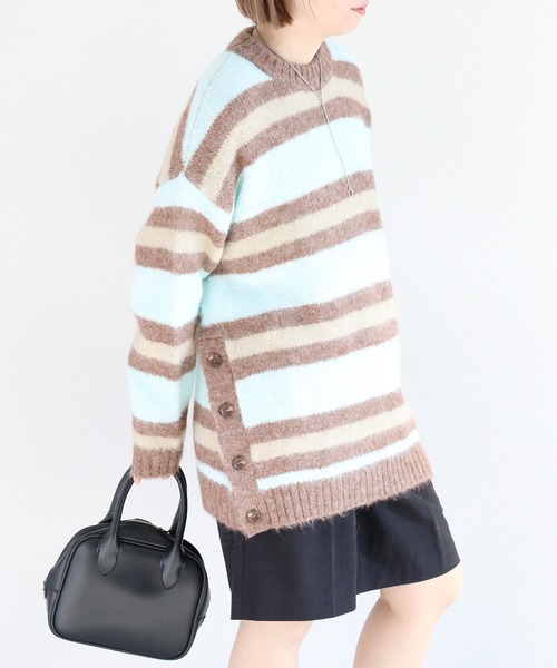 cepo(セポ)の「ミックスカラーボーダーニットチュニック(チュニック・レディース・オフホワイト/サックスブルー/ブラウン・M)」の12枚目の写真