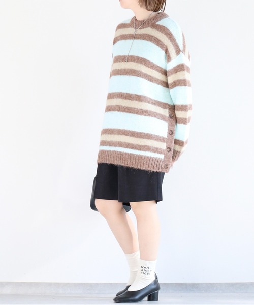 cepo(セポ)の「ミックスカラーボーダーニットチュニック(チュニック・レディース・オフホワイト/サックスブルー/ブラウン・M)」の15枚目の写真