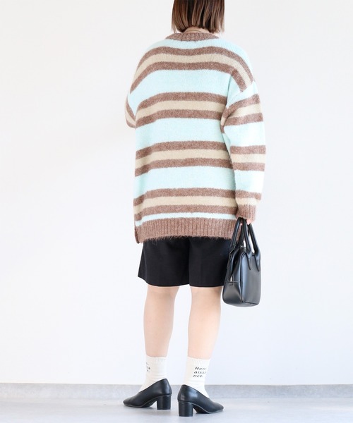 cepo(セポ)の「ミックスカラーボーダーニットチュニック(チュニック・レディース・オフホワイト/サックスブルー/ブラウン・M)」の16枚目の写真