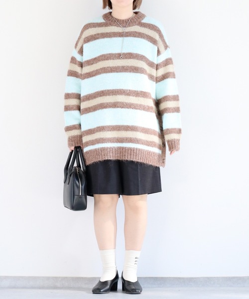 cepo(セポ)の「ミックスカラーボーダーニットチュニック(チュニック・レディース・オフホワイト/サックスブルー/ブラウン・M)」の18枚目の写真