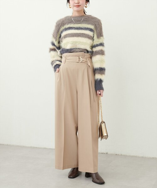 natural couture(ナチュラルクチュール)の「ロングフェザークルーネックニットプルオーバー(ニット/セーター・レディース・その他1/その他2/ブラウン/アイボリー・FREE)」の16枚目の写真