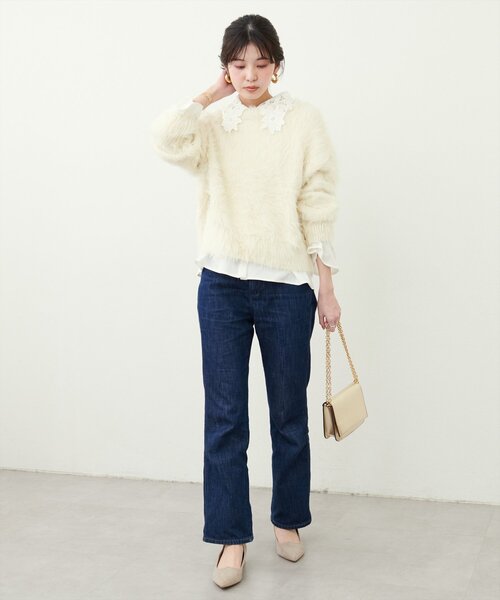 natural couture(ナチュラルクチュール)の「ロングフェザークルーネックニットプルオーバー(ニット/セーター・レディース・その他1/その他2/ブラウン/アイボリー・FREE)」の21枚目の写真