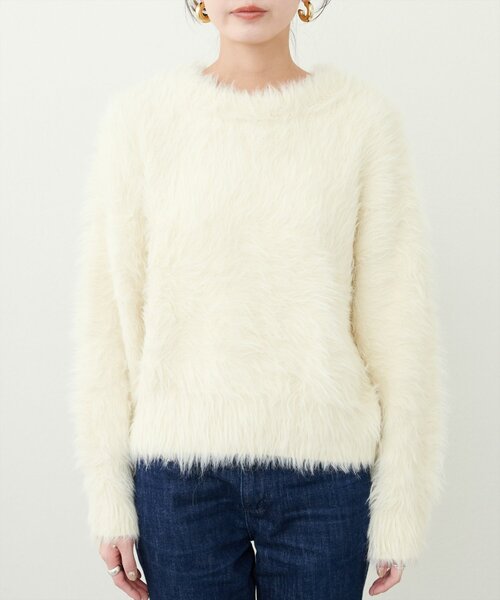 natural couture(ナチュラルクチュール)の「ロングフェザークルーネックニットプルオーバー(ニット/セーター・レディース・その他1/その他2/ブラウン/アイボリー・FREE)」の22枚目の写真