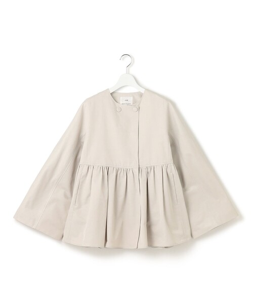 23区(ニジュウサンク)の「【VERYコラボ/撥水加工】グロッシーツイル アウター(ノーカラーコート・レディース・ブラック系/ベージュ系・38)」の8枚目の写真