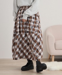 EMAGO 木と鳥刺繍バルーンスカート