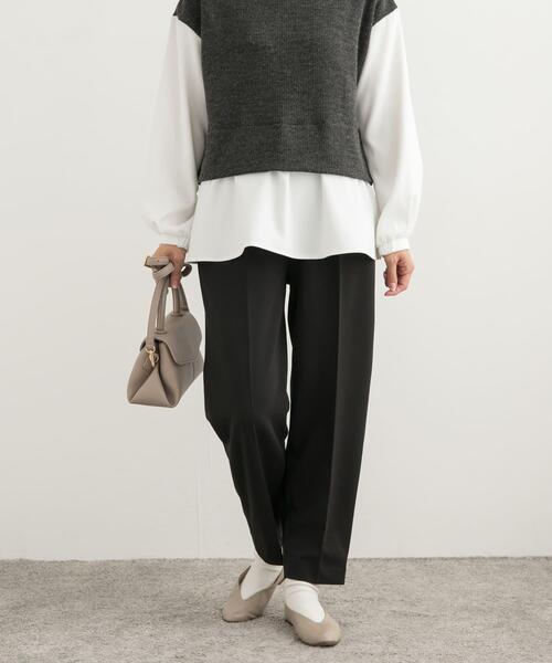 URBAN RESEARCH DOORS（アーバンリサーチドアーズ）の「カットジョーゼットテーパードパンツ（その他パンツ・レディース・ブラック/ネイビー・SMALL/MEDIUM）」の4枚目の写真