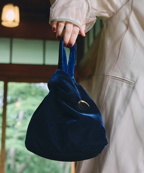 ANDRESD（アンドレスド）の「ベロアバッグ / velour bag（ハンドバッグ・レディース・グリーン/ワインレッド/ネイビー/ブラック・FREE）」の6枚目の写真