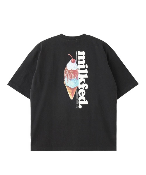 tシャツ Tシャツ ミルクフェド MILKFED LOGO SLAB SS TEE レディース ブランド 黒 夏 ブラック セール】ICE CREAM WIDE S/S TEE（Tシャツ/カットソー