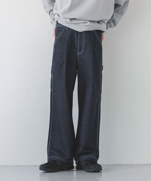 LOWRYS FARM（ローリーズファーム）の「デニムペインターパンツ　 251613（デニムパンツ・メンズ・ホワイト/ネイビー・MEDIUM/LARGE）」の16枚目の写真