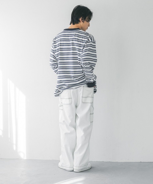 LOWRYS FARM（ローリーズファーム）の「デニムペインターパンツ　 251613（デニムパンツ・メンズ・ホワイト/ネイビー・MEDIUM/LARGE）」の20枚目の写真