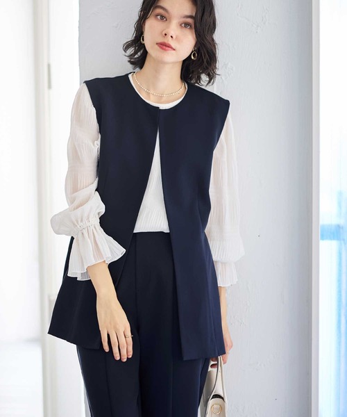 セール】【オケージョン対応】ペプラムジレセットアップスーツ 入卒式