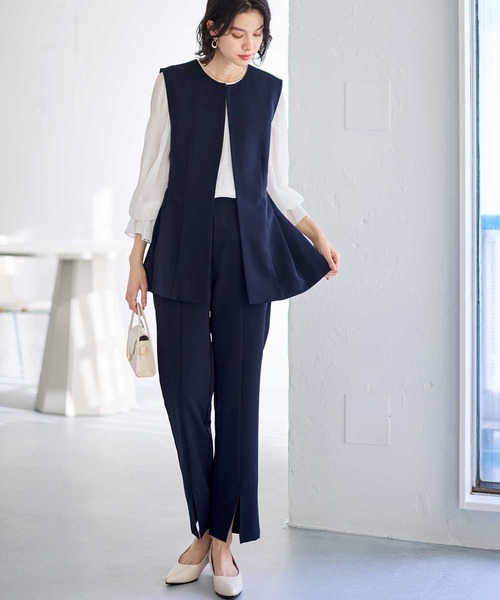 セール】【オケージョン対応】【Sサイズあり】ペプラムジレ