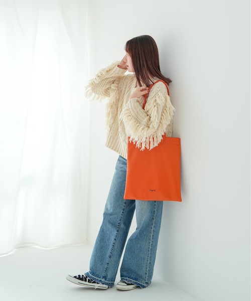 Ungrid(アングリッド)の「【Ungrid/アングリッド】 WEB限定 A4サイズ対応 薄マチ ラム調 ロゴ刺繍 フラットトートバッグ(トートバッグ・レディース・オレンジ/ブラック/アイボリー/ブルー/シルバー・FREE)」の21枚目の写真
