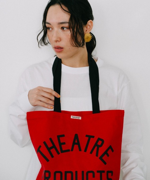 THEATRE PRODUCTS（シアタープロダクツ）の「THEATREPRODUCTS ロゴトートバッグ（トートバッグ・レディース・ブラック/ホワイト/レッド/オレンジ・FREE）」の6枚目の写真