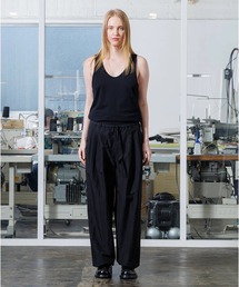 【VOAAOV】 SUPIMA COTTON x NYLON TYPEWRITER Easy Wide Pants