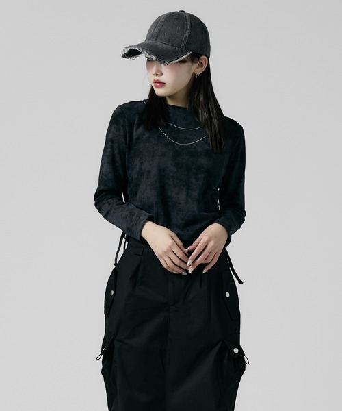 Chick（チック）の「SIDE Shirring Cut Sew / サイド シャーリング カットソー（Tシャツ/カットソー・レディース・ブラウン/ホワイト/ブラック/ナチュラル・FREE）」の12枚目の写真