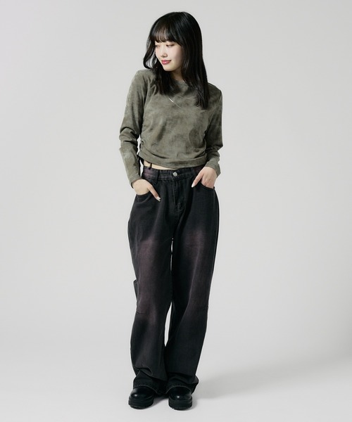 Chick（チック）の「SIDE Shirring Cut Sew / サイド シャーリング カットソー（Tシャツ/カットソー・レディース・ブラウン/ホワイト/ブラック/ナチュラル・FREE）」の20枚目の写真