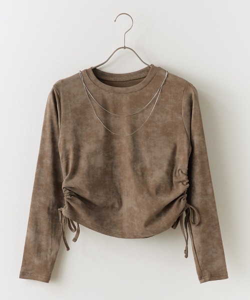 Chick（チック）の「SIDE Shirring Cut Sew / サイド シャーリング カットソー（Tシャツ/カットソー・レディース・ブラウン/ホワイト/ブラック/ナチュラル・FREE）」の16枚目の写真