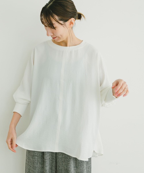 ITEMS URBANRESEARCH(アイテムズ アーバンリサーチ)の「リブドルマンブラウス(シャツ/ブラウス・レディース・ブラック/ミント/ホワイト・FREE)」の2枚目の写真