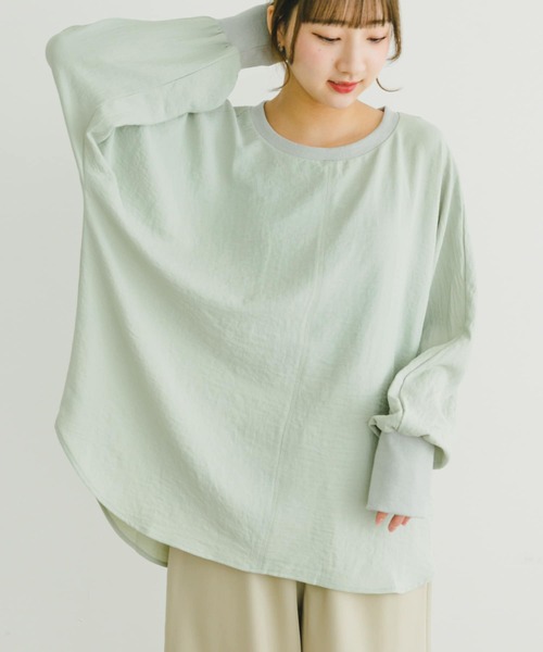 ITEMS URBANRESEARCH(アイテムズ アーバンリサーチ)の「リブドルマンブラウス(シャツ/ブラウス・レディース・ブラック/ミント/ホワイト・FREE)」の1枚目の写真