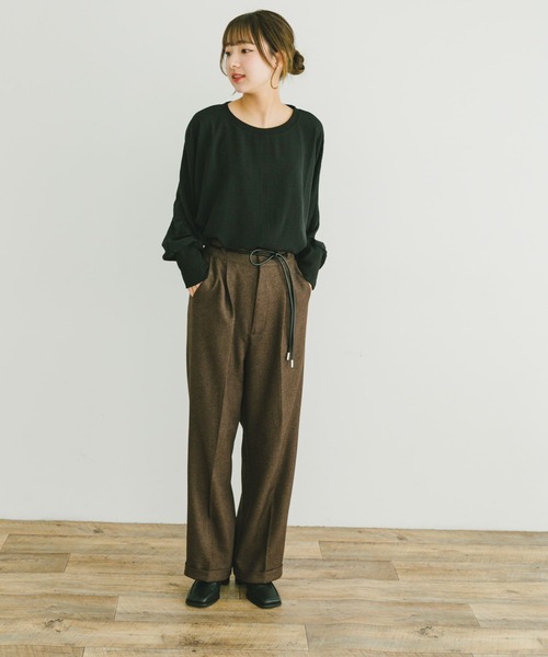 ITEMS URBANRESEARCH(アイテムズ アーバンリサーチ)の「リブドルマンブラウス(シャツ/ブラウス・レディース・ブラック/ミント/ホワイト・FREE)」の9枚目の写真