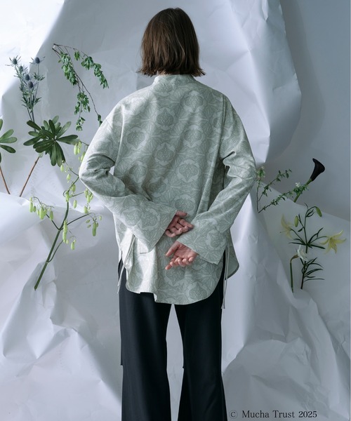 Ezick（エジック）の「【Ezick×MUCHA】ノーカラーシャツ（シャツ/ブラウス・レディース・オリーブ/ブルー・FREE）」の13枚目の写真