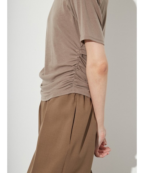 styling/（スタイリング）の「ギャザーカットトップス（Tシャツ/カットソー・レディース・ホワイト/イエロー/ブラウン・FREE）」の7枚目の写真