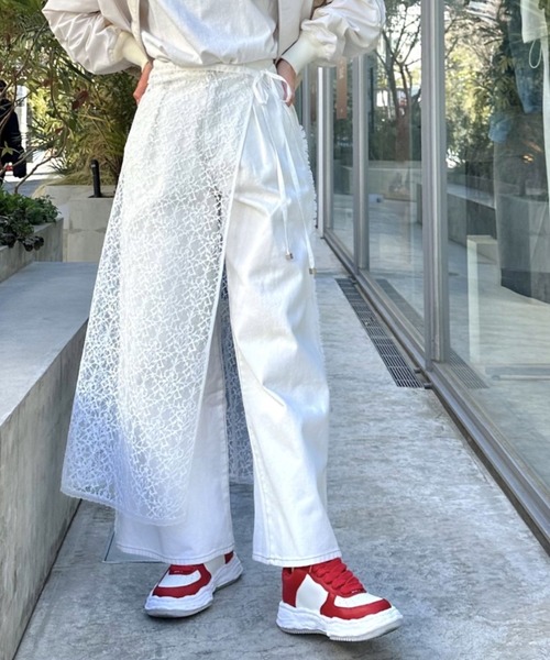 LOVELESS(ラブレス)の「レースラップスカート(スカート・レディース・オフホワイト/ブラック・36)」の5枚目の写真