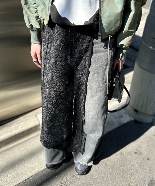 LOVELESS(ラブレス)の「レースラップスカート(スカート・レディース・オフホワイト/ブラック・36)」の4枚目の写真