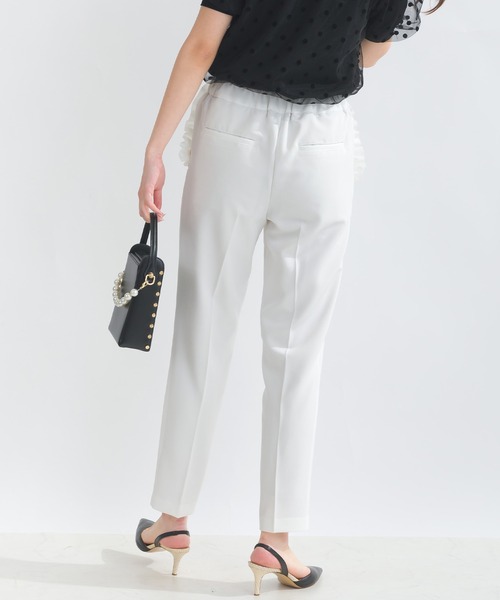 PICCIN（ピッチン）の「ポケットフリルセンタープレスパンツ 【高身長さん向け】（スラックス・レディース・ブラック/オフホワイト・M/S）」の5枚目の写真