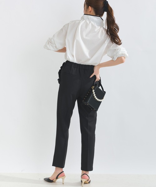 PICCIN（ピッチン）の「ポケットフリルセンタープレスパンツ 【高身長さん向け】（スラックス・レディース・ブラック/オフホワイト・M/S）」の17枚目の写真