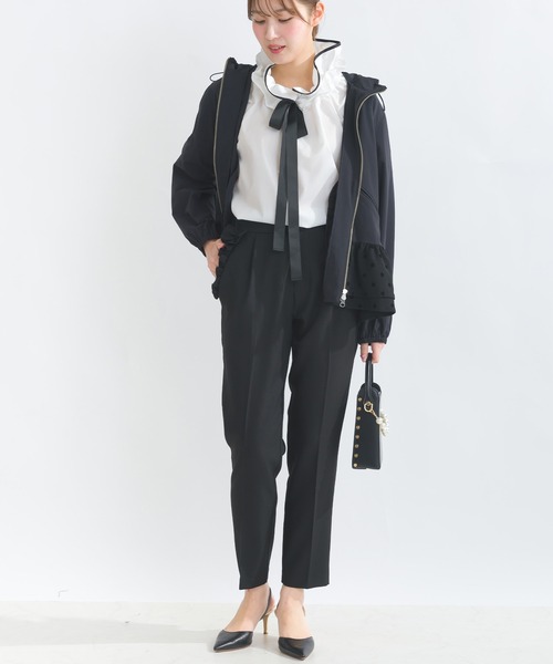 PICCIN（ピッチン）の「ポケットフリルセンタープレスパンツ 【高身長さん向け】（スラックス・レディース・ブラック/オフホワイト・M/S）」の18枚目の写真
