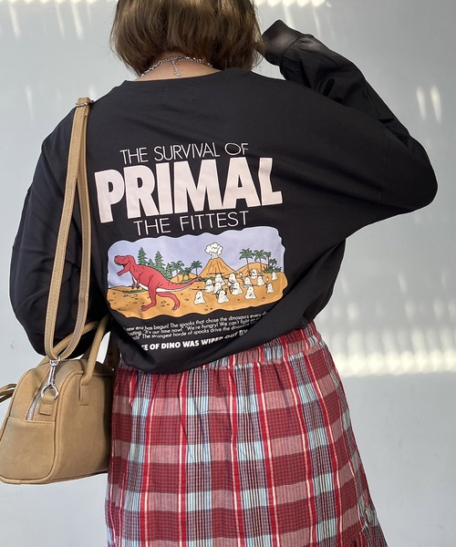 AS KNOW AS plus(アズノゥアズプラス)の「●おばけプリントと刺繍ロンT【UNISEX ITEM】(Tシャツ/カットソー・レディース・オフホワイト/オートミール/スミクロ/ブラック系/ホワイト系/ブルーグリーン・FREE)」の1枚目の写真