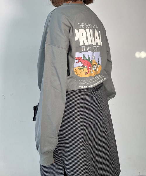 AS KNOW AS plus(アズノゥアズプラス)の「●おばけプリントと刺繍ロンT【UNISEX ITEM】(Tシャツ/カットソー・レディース・オフホワイト/オートミール/スミクロ/ブラック系/ホワイト系/ブルーグリーン・FREE)」の11枚目の写真