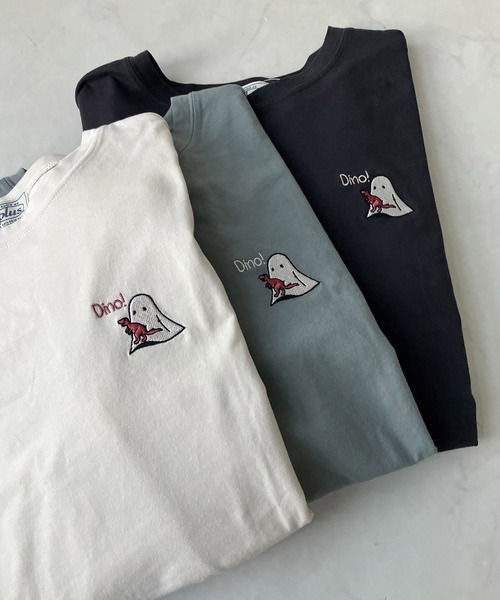 AS KNOW AS plus(アズノゥアズプラス)の「●おばけプリントと刺繍ロンT【UNISEX ITEM】(Tシャツ/カットソー・レディース・オフホワイト/オートミール/スミクロ/ブラック系/ホワイト系/ブルーグリーン・FREE)」の18枚目の写真