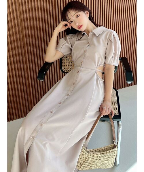 RESEXXY（リゼクシー）の「ウエストオープンシャツワンピース（ワンピース・レディース・ピンク/その他1/チャコールグレー・FREE）」の12枚目の写真