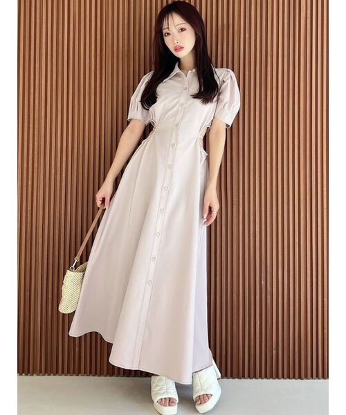 RESEXXY（リゼクシー）の「ウエストオープンシャツワンピース（ワンピース・レディース・ピンク/その他1/チャコールグレー・FREE）」の10枚目の写真