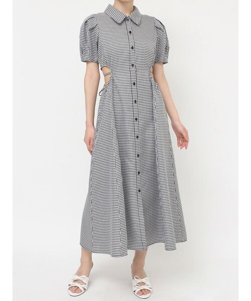 RESEXXY（リゼクシー）の「ウエストオープンシャツワンピース（ワンピース・レディース・ピンク/その他1/チャコールグレー・FREE）」の4枚目の写真