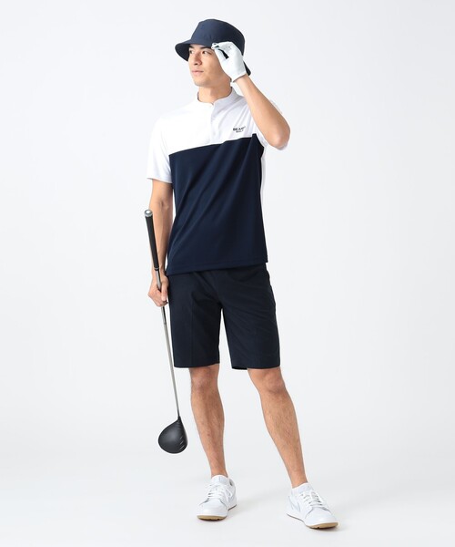 BEAMS GOLF/ビームスゴルフ ポロシャツ XL 黒 日本製！ ビームスゴルフ 半袖ポロシャツ 黒×ライトグレー 2018年発売